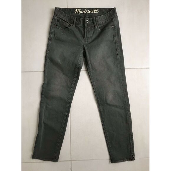 Madewell Distressed Low Rise Crop Ankle Zip Stretch Jeans FLAW - Picture 1 of 8